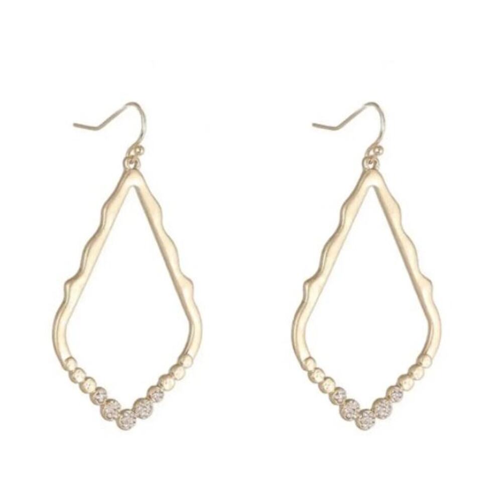 Scalloped Pave Teardrop Earrings